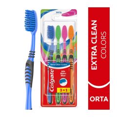 Colgate Extra Clean Colors 3+1 Diş Fırçası Orta