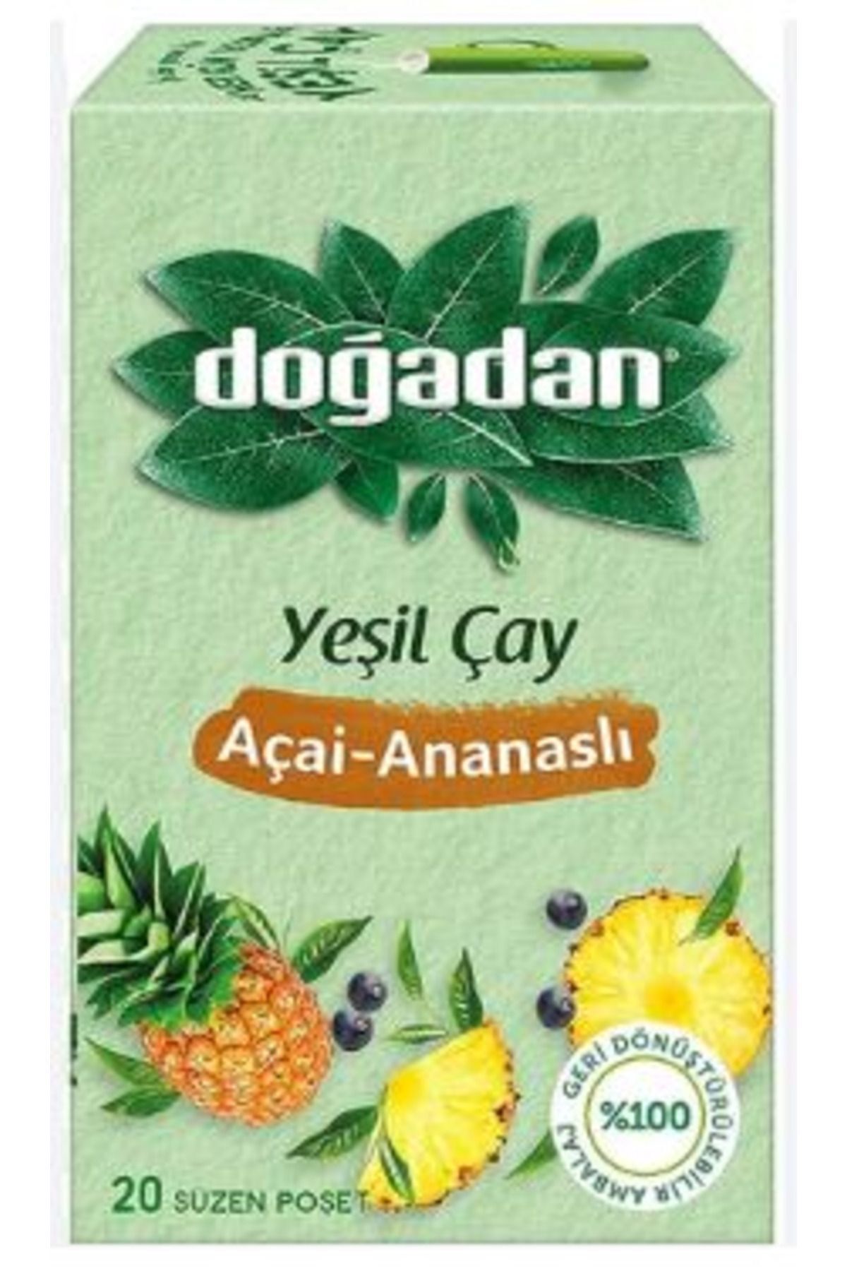 DOĞADAN BİTKİ ÇAYI YEŞİL ÇAY ACAI ANANASLI 20 Lİ - 12 ADET