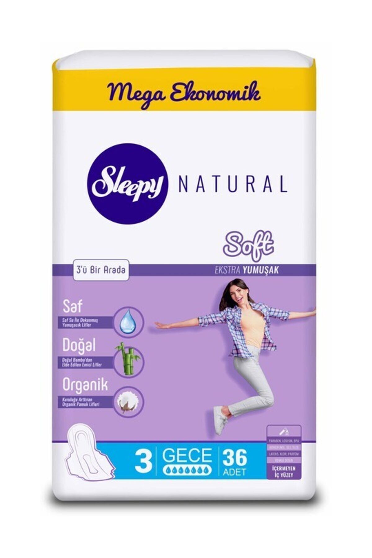 Natural Soft Ekstra Yumuşak Gece 36 Ped