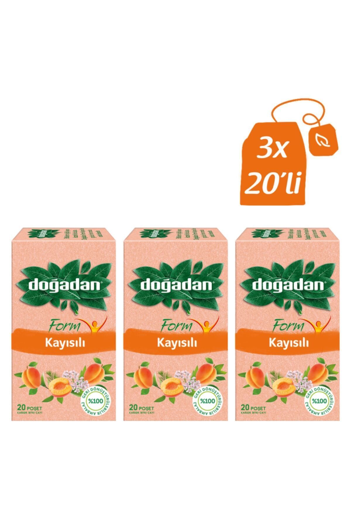 Form Kayısılı Karışık Bitki Çayı 20 Adet X 3 Adet