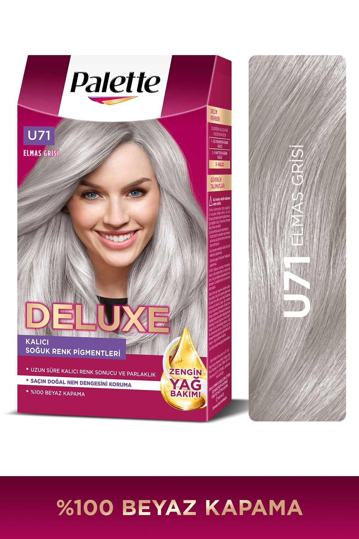 DELUXE SAÇ BOYASI U71 ELMAS GRİSİ