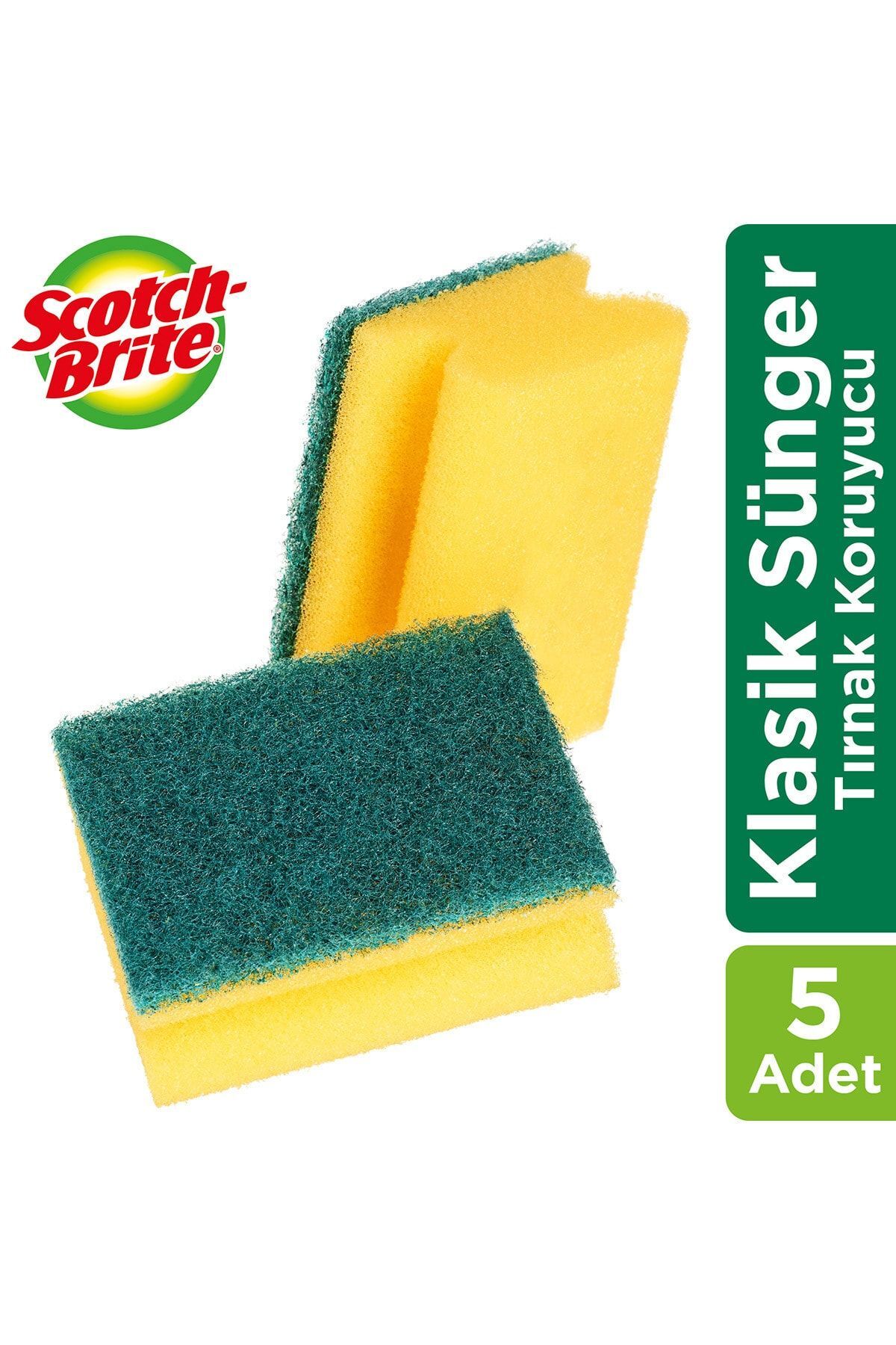Scotch-brite Yeşil Bulaşık Süngeri 5'li- Tırnak Koruyuculu