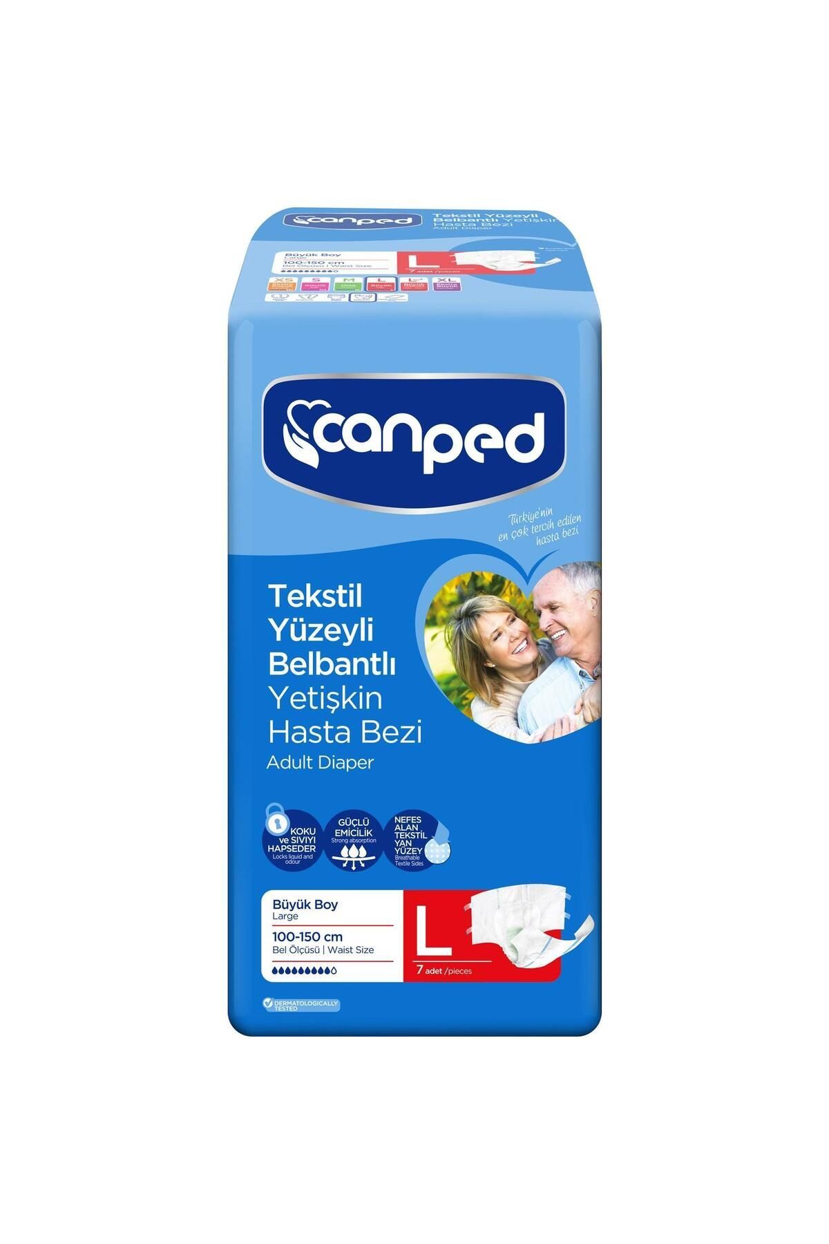 Bel Bantlı Yetişkin Hasta Bezi 7 Adet // L Bel Ölçüsü : 100 - 150 Cm