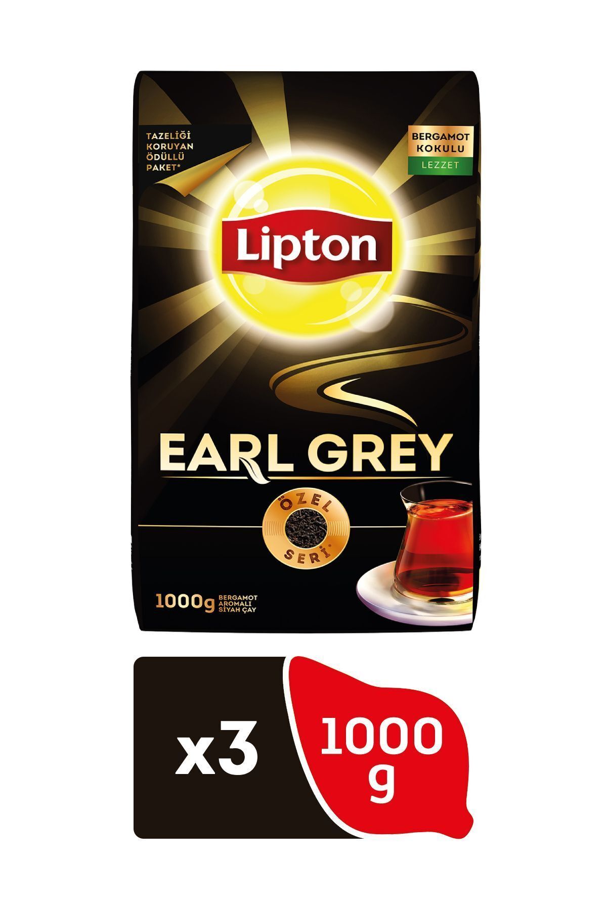 Lipton Earl Grey Dökme Çay 1000gr 3 Adet