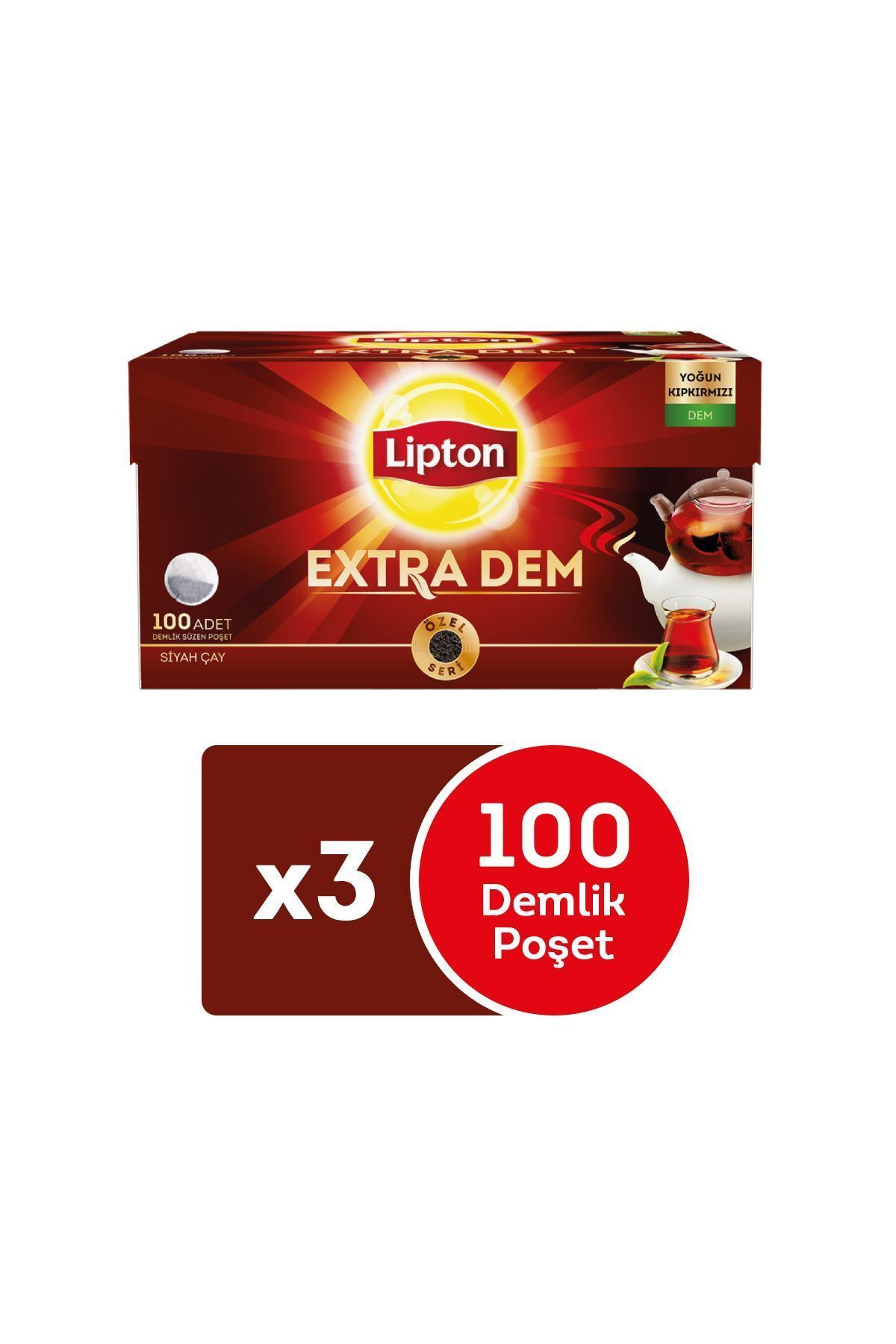 Extra Dem Demlik Poşet Çay 100'lü X 3 Adet