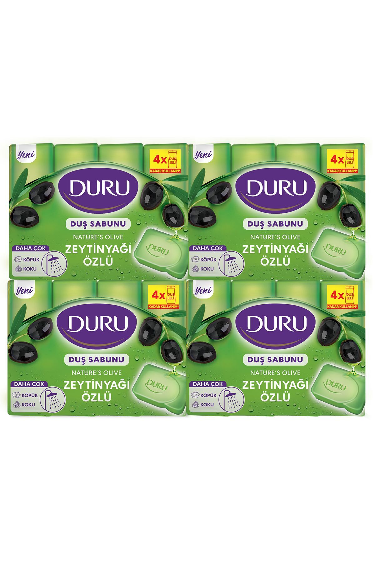 Natural Olive Zeytinyağı Özlü 16 Adet Duş Sabunu 4x600gr