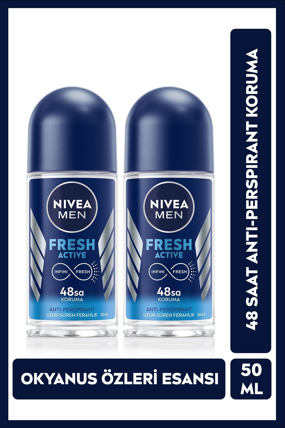 Fresh Roll On Deodorant 50ml Erkek 2'li Avantaj Paketi