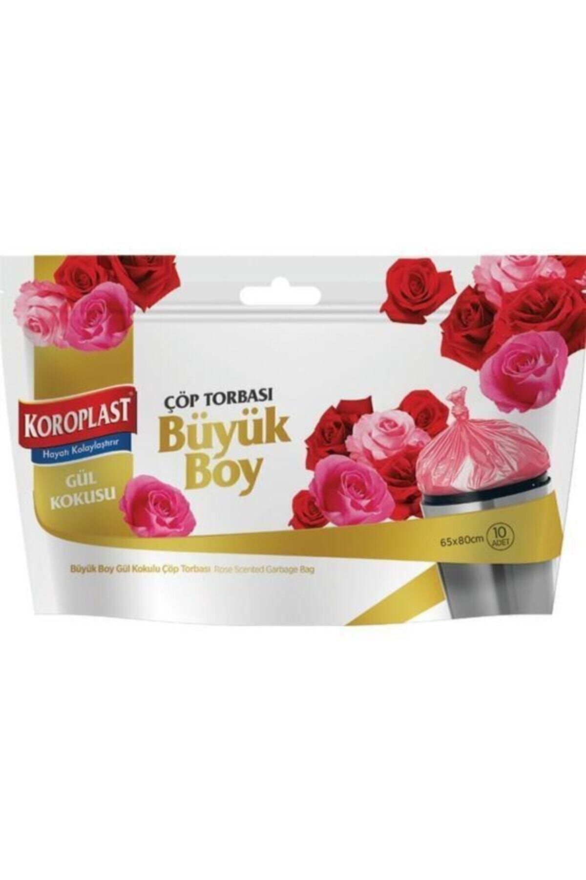 Gül Kokulu Pembe Büyük Boy Çöp Torbası 65x80cm (10 lu Paket)
