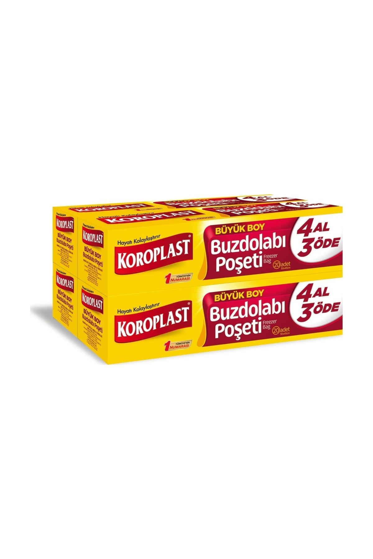 Koroplast Büyük Boy 80'li 4 Al 3 Öde Buzdolabı Poşeti (4 X 20)
