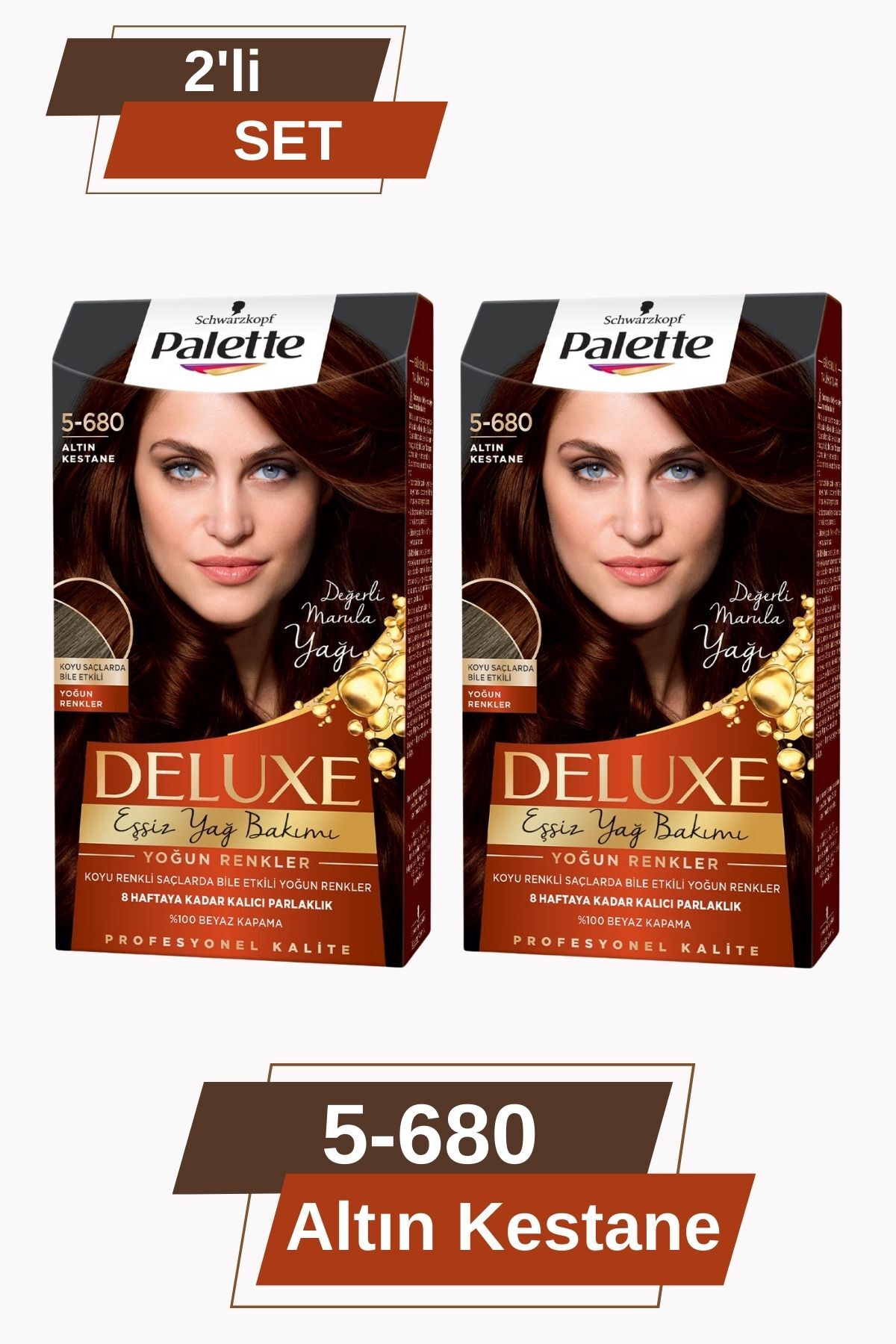 Deluxe Yoğun Renkler 5-680 Altın Kestane X 2 Adet Saç Boyası