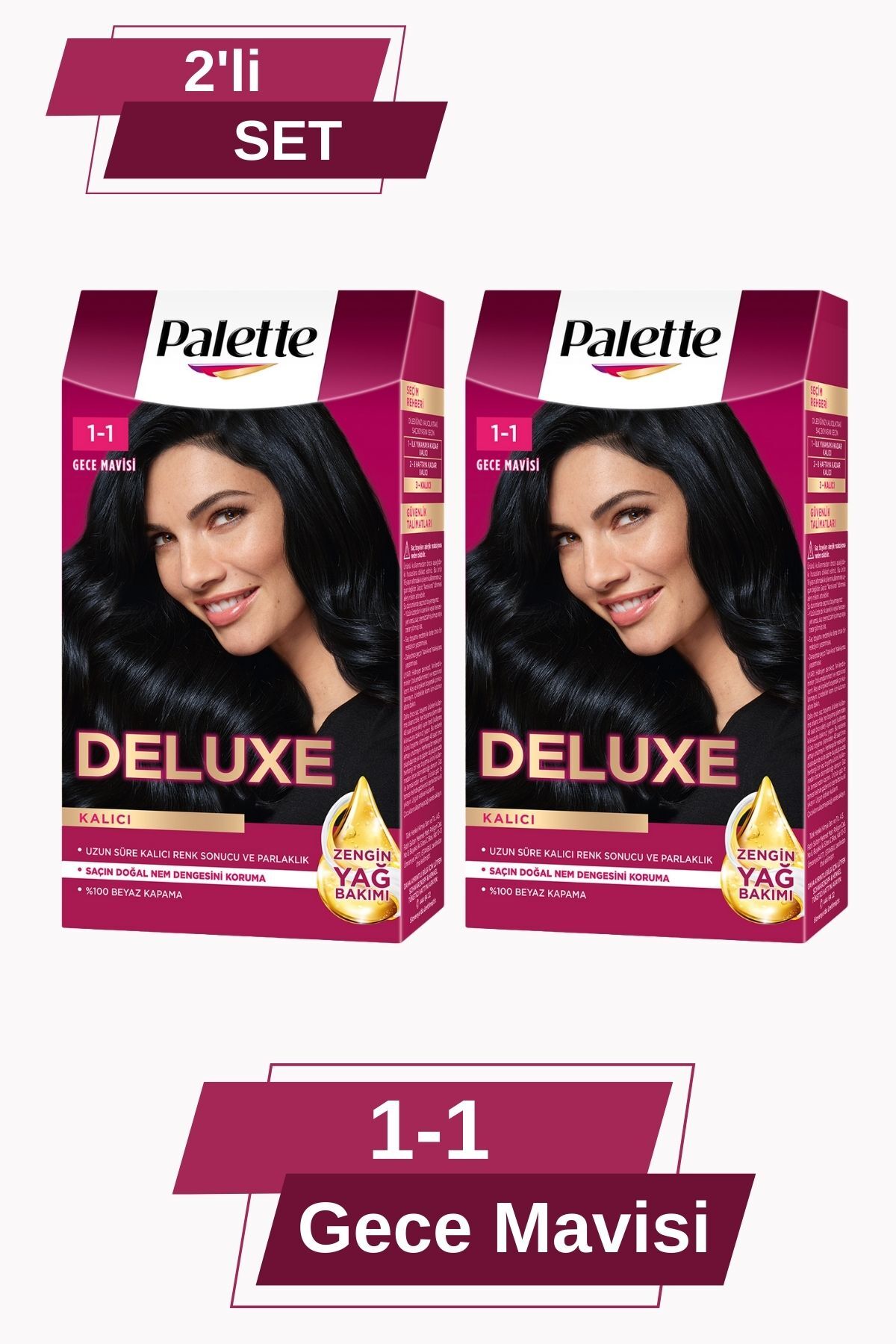Deluxe 1-1 Gece Mavisi X 2 Adet Saç Boyası