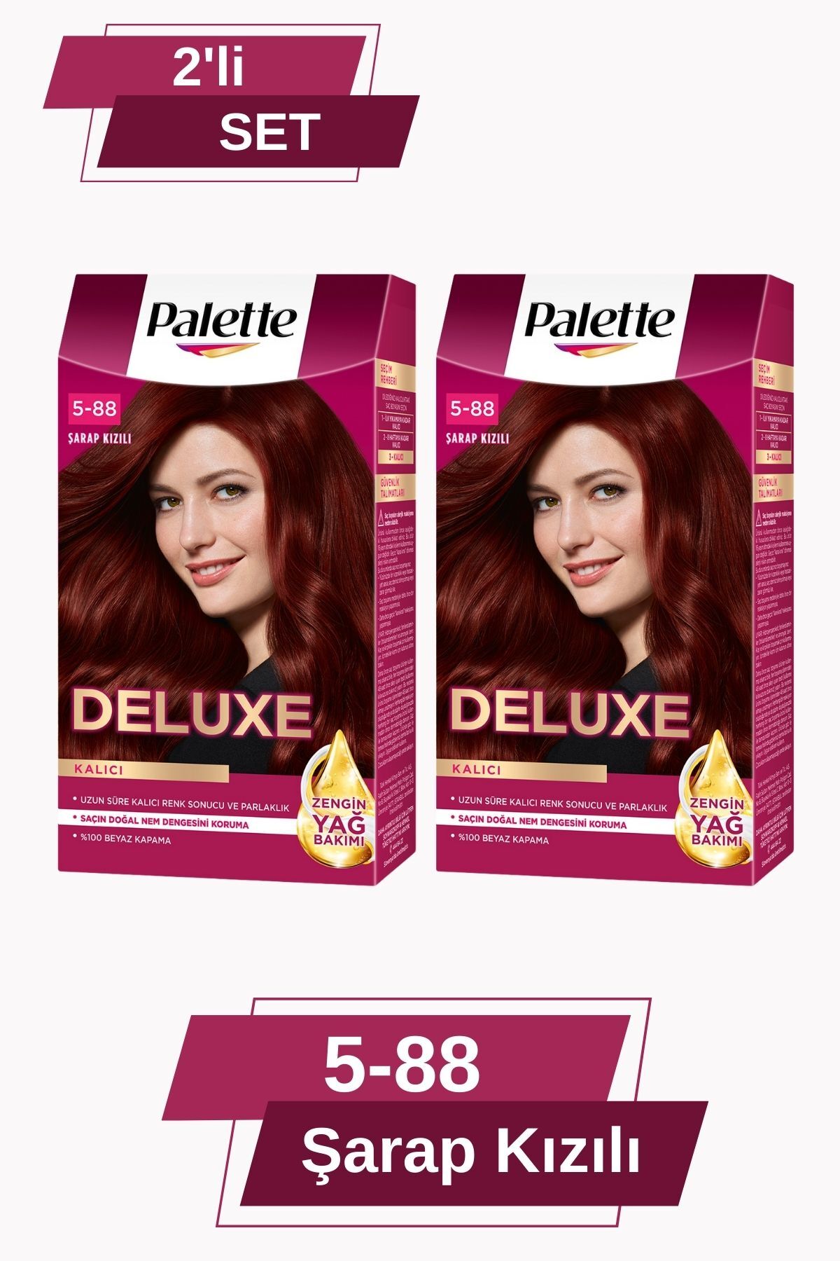 Deluxe 5-88 Şarap Kızılı X 2 Adet Saç Boyası