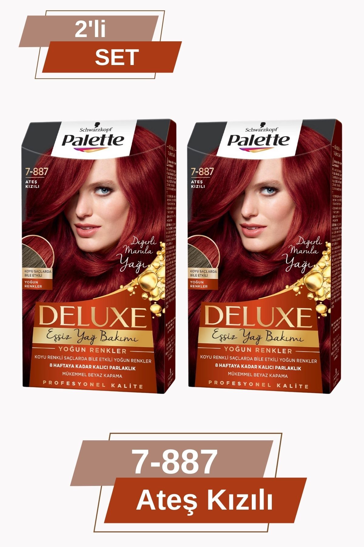 Deluxe Yoğun Renkler 7-887 Ateş Kızılı X 2 Adet Saç Boyası