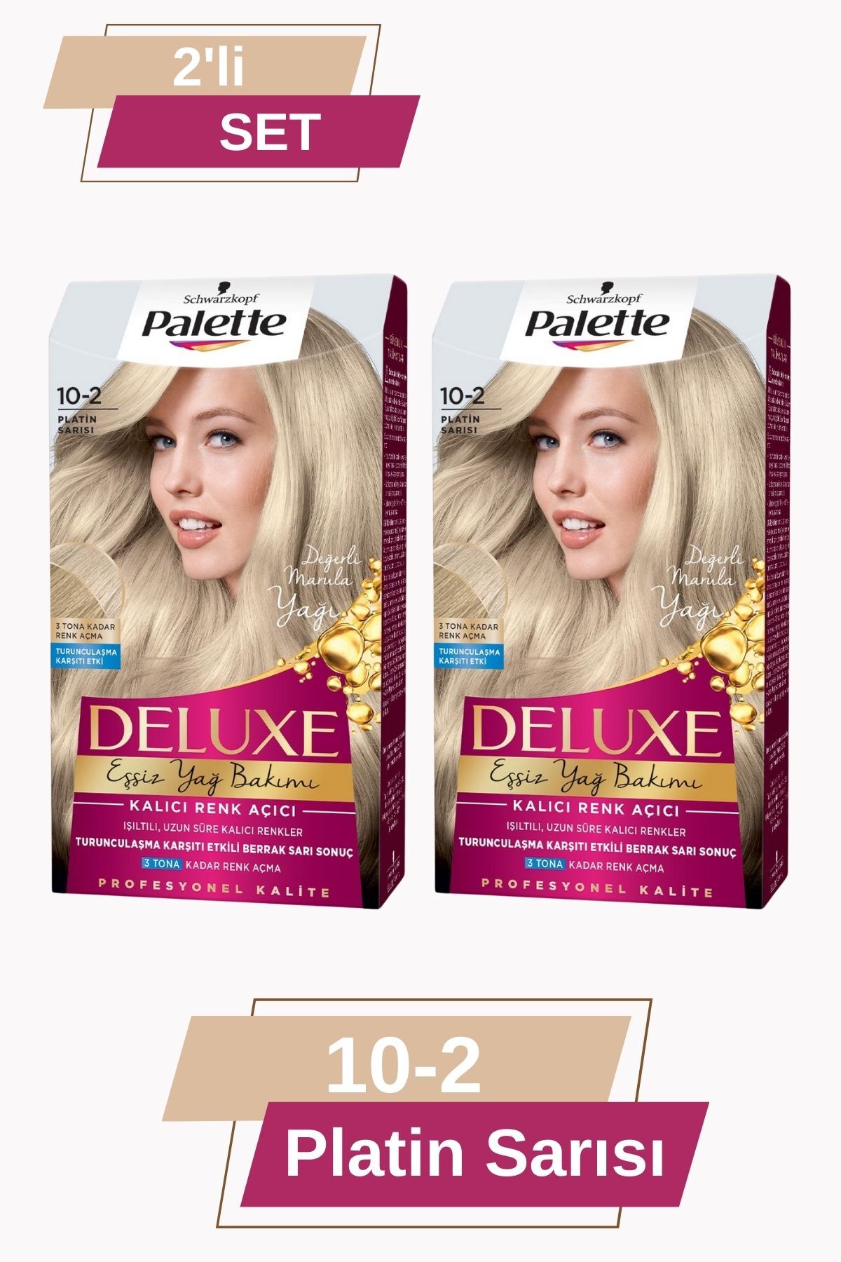 Deluxe 10-2 Platin Sarısı X 2 Adet Saç Boyası