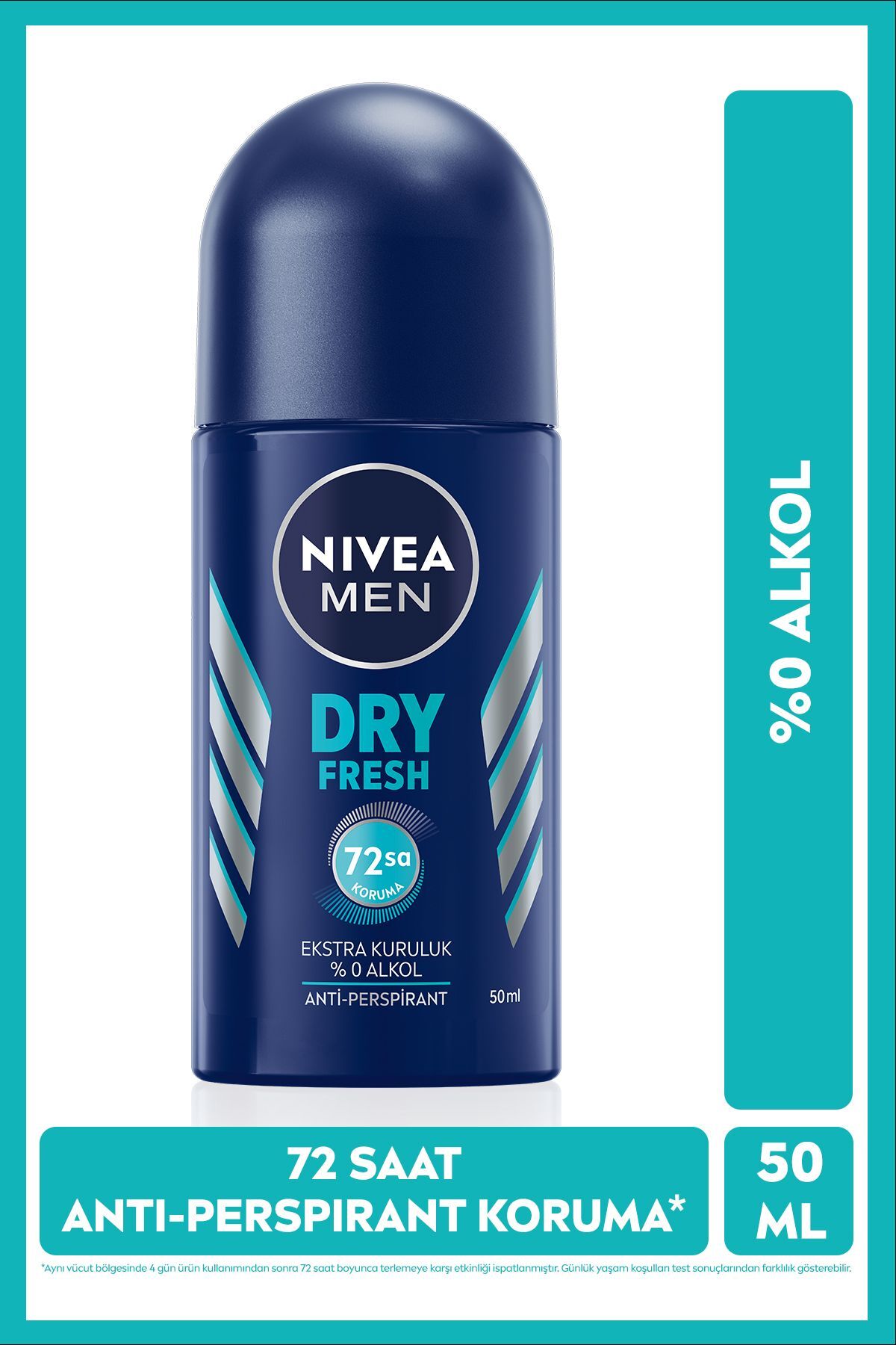MEN Erkek Roll on Deodorant Dry Fresh 50 ml, 72 Saat Anti-Perspirant Koruma, Alkolsüz, Eksta Kuruluk