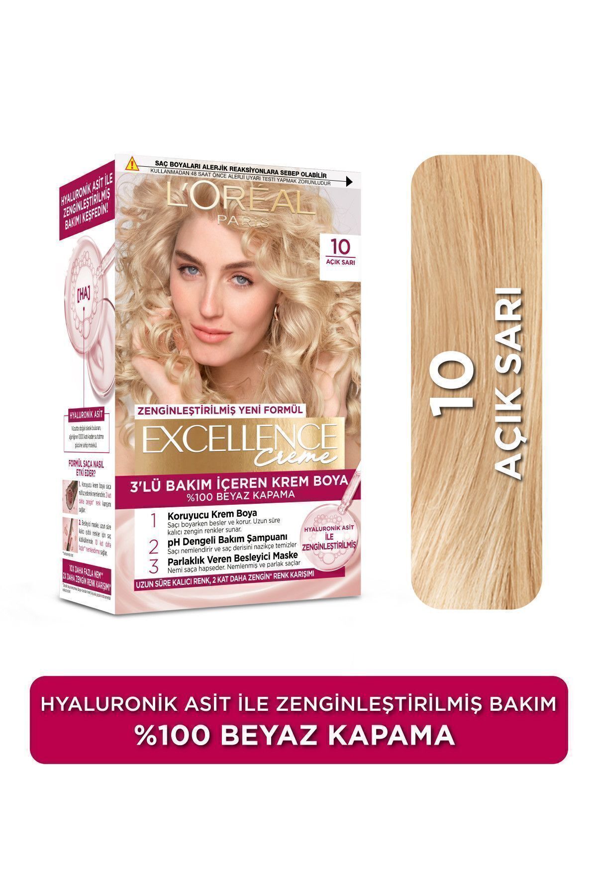 Excellence Creme Saç Boyası 10 Açık Sarı