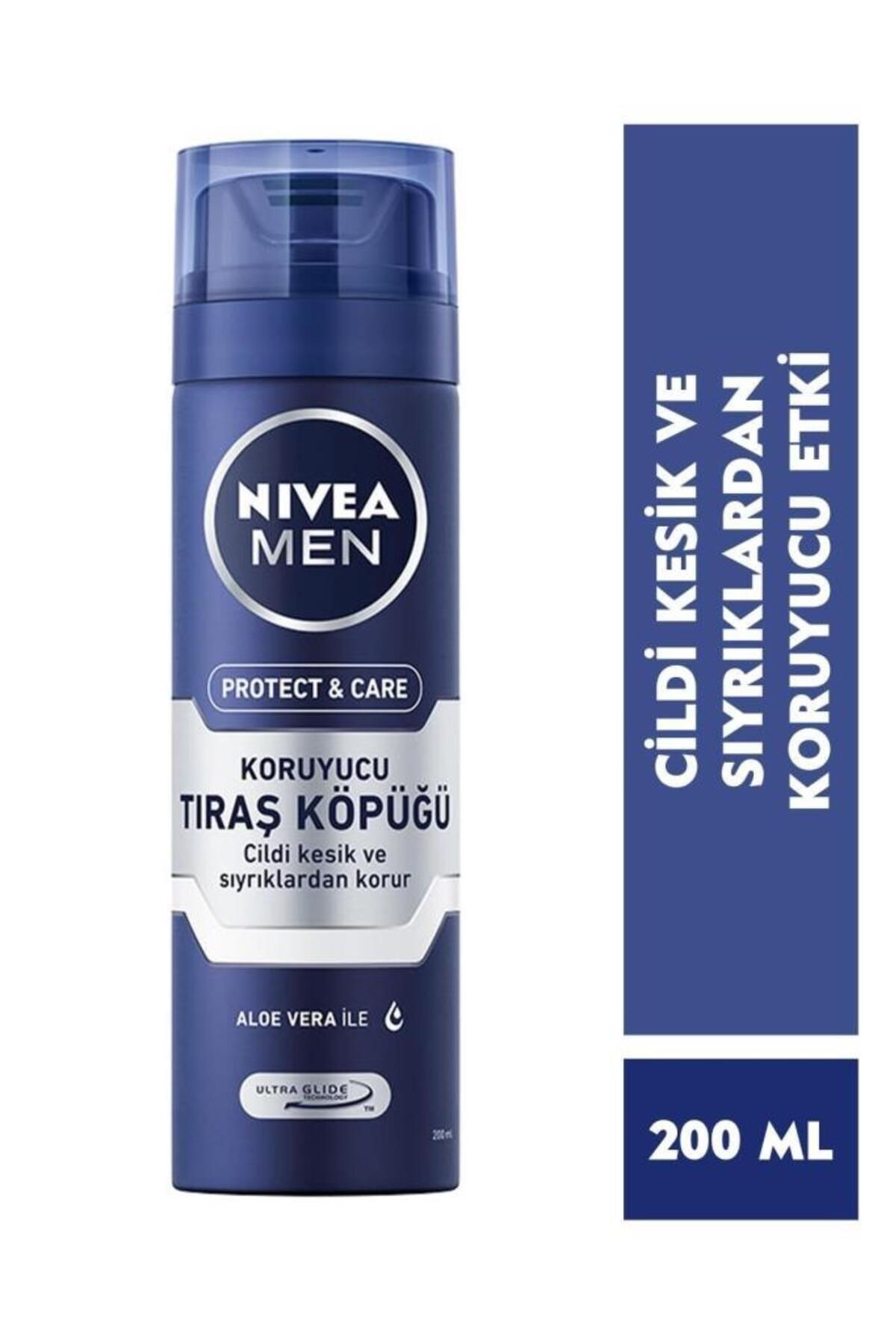 Men Erkek Tıraş Köpüğü Protect&care 200ml, Aloe Vera, Pürüzsüz Tıraş, Cildi Kesiklerden Korur