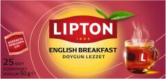 Lipton English Breakfast Siyah Bardak Poşet Çay 25LI x 2 Adet